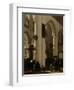 Interior of a Protestant, Gothic Church During a Service-Emanuel de Witte-Framed Art Print