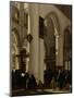 Interior of a Protestant, Gothic Church During a Service-Emanuel de Witte-Mounted Art Print