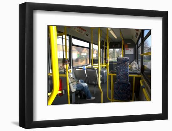 Interior of a Public Bus, England, United Kingdom-Charles Bowman-Framed Premium Photographic Print