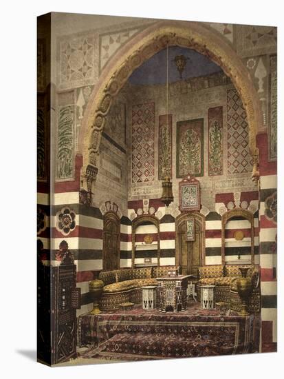 Interior of a Reception Room in a Fine House, Damascus, C.1880-1900-null-Stretched Canvas