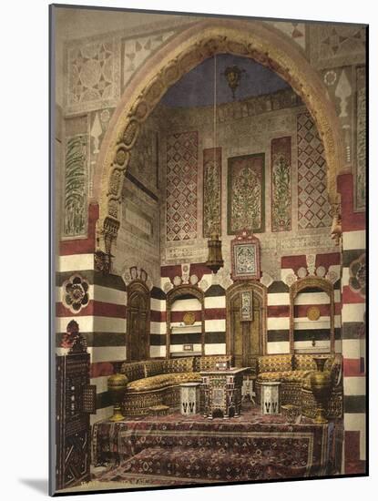 Interior of a Reception Room in a Fine House, Damascus, C.1880-1900-null-Mounted Photographic Print