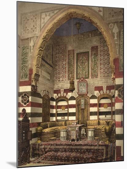 Interior of a Reception Room in a Fine House, Damascus, C.1880-1900-null-Mounted Photographic Print