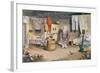 Interior of a Russian Izba, Published in Leipzig, 1820-null-Framed Giclee Print