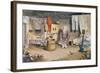 Interior of a Russian Izba, Published in Leipzig, 1820-null-Framed Giclee Print