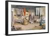 Interior of a Russian Izba, Published in Leipzig, 1820-null-Framed Giclee Print