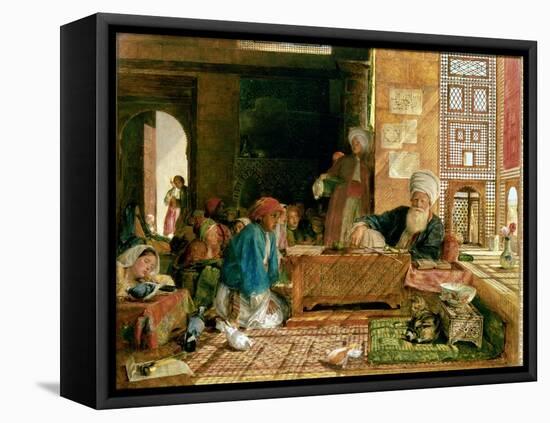 Interior of a School, Cairo-John Frederick Lewis-Framed Stretched Canvas
