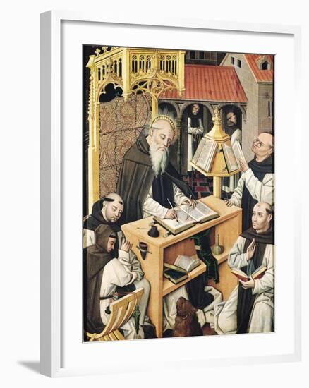 Interior of a Scriptorium, School of Segovia-null-Framed Giclee Print