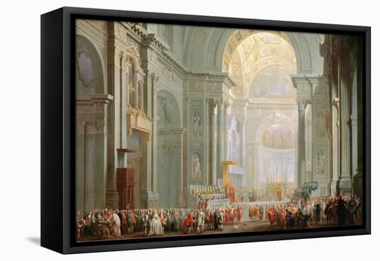 Interior of a St. Peter's, Rome-Giovanni Paolo Pannini-Framed Stretched Canvas