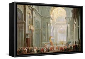Interior of a St. Peter's, Rome-Giovanni Paolo Pannini-Framed Stretched Canvas