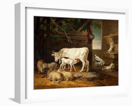 Interior of a Stable, 1810-James Ward-Framed Giclee Print