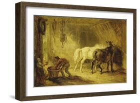 Interior of a Stable, C.1830-40-James Ward-Framed Giclee Print