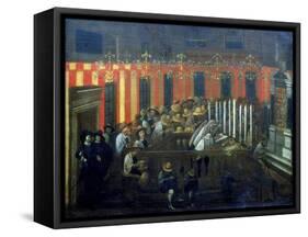 Interior of a Synagogue During Prayer-null-Framed Stretched Canvas