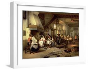 Interior of a Tavern with a Blind Fiddler, 1844-Jan August Hendrik Leys-Framed Giclee Print