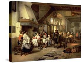 Interior of a Tavern with a Blind Fiddler, 1844-Jan August Hendrik Leys-Stretched Canvas