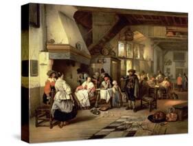 Interior of a Tavern with a Blind Fiddler, 1844-Jan August Hendrik Leys-Stretched Canvas