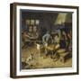 Interior of a Tavern with Farmers Playing Backgammon and Cards. 1679-Cornelis Dusart-Framed Giclee Print