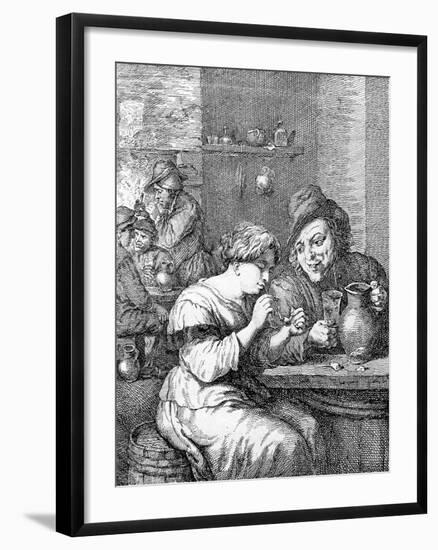 Interior of an Inn, Etched by Coryn Boel (Etching)-David Teniers the Younger-Framed Giclee Print