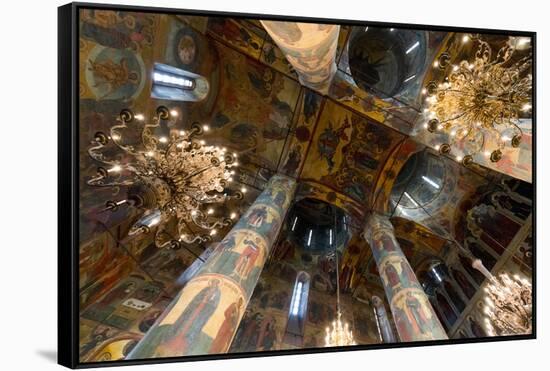 Interior of Annunciation Cathedral, Kremlin, UNESCO World Heritage Site, Moscow, Russia, Europe-Miles Ertman-Framed Stretched Canvas