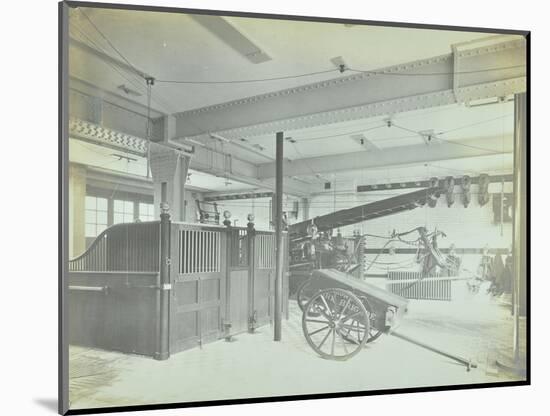 Interior of Appliance Room, Northcote Road Fire Station, Battersea, London, 1906-null-Mounted Photographic Print