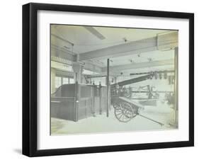 Interior of Appliance Room, Northcote Road Fire Station, Battersea, London, 1906-null-Framed Premium Photographic Print