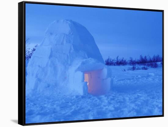 Interior of Arctic Igloo, Churchill, Manitoba, Canada-Stuart Westmoreland-Framed Stretched Canvas