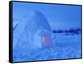 Interior of Arctic Igloo, Churchill, Manitoba, Canada-Stuart Westmoreland-Framed Stretched Canvas