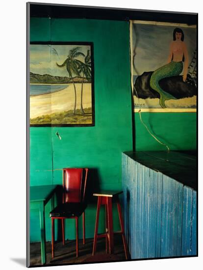 Interior of Bar with Mermaid Mural, Tela, Honduras-Jeffrey Becom-Mounted Photographic Print