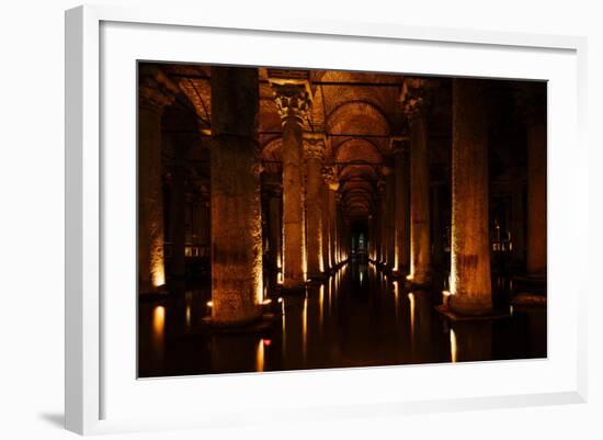 Interior of Basilica Cistern, Sultanahmet, Istanbul, Turkey-Ben Pipe-Framed Photographic Print