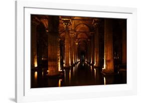 Interior of Basilica Cistern, Sultanahmet, Istanbul, Turkey-Ben Pipe-Framed Photographic Print