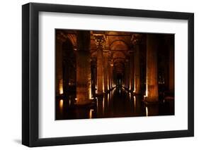 Interior of Basilica Cistern, Sultanahmet, Istanbul, Turkey-Ben Pipe-Framed Photographic Print