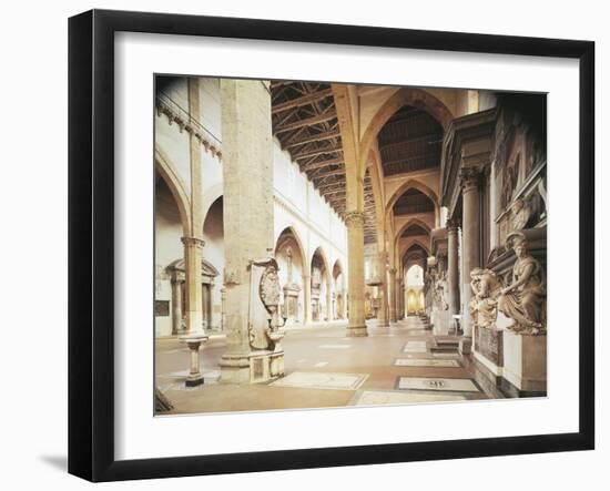 Interior of Basilica of Santa Croce, Florence, Work Believed to Be-Arnolfo di Cambio-Framed Giclee Print