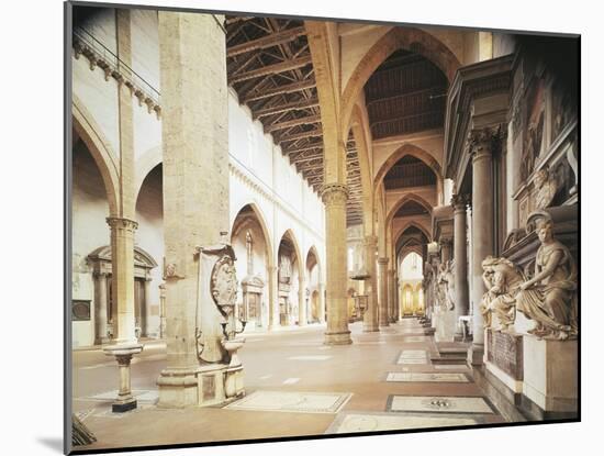 Interior of Basilica of Santa Croce, Florence, Work Believed to Be-Arnolfo di Cambio-Mounted Giclee Print