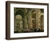 Interior of Basilica of St Peters, Rome-Giovanni Paolo Pannini-Framed Giclee Print