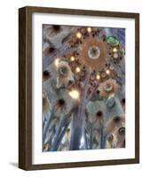 Interior of Basilica Sagrada Familia, Barcelona, Catalonia, Spain-Ivan Vdovin-Framed Photographic Print