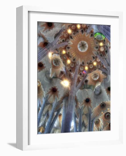 Interior of Basilica Sagrada Familia, Barcelona, Catalonia, Spain-Ivan Vdovin-Framed Photographic Print