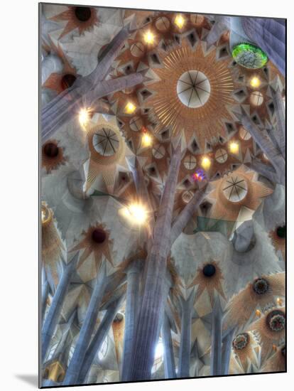 Interior of Basilica Sagrada Familia, Barcelona, Catalonia, Spain-Ivan Vdovin-Mounted Photographic Print