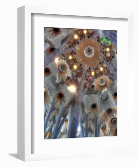 Interior of Basilica Sagrada Familia, Barcelona, Catalonia, Spain-Ivan Vdovin-Framed Photographic Print