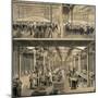 Interior of Bike Manufacturing Factory, 1890-Francesco and Antonio Corbarelli-Mounted Giclee Print