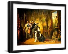 Interior of Bruyas's Study, 1848-Auguste Barthelemy Glaize-Framed Giclee Print