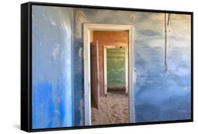 Interior of Building Slowly Being Consumed by the Sands of the Namib Desert-Lee Frost-Framed Stretched Canvas