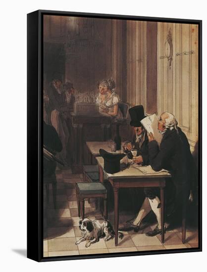 Interior of Cafe from around 1815-Louis-Leopold Boilly-Framed Stretched Canvas