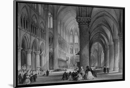 Interior of Cathedral of Notre Dame, from France Illustrated, with Drawings by Thomas Allom-null-Mounted Photographic Print