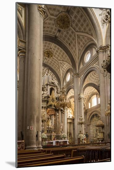 Interior of Cathedral, Puebla City, Puebla, Mexico, North America-Ben Pipe-Mounted Photographic Print