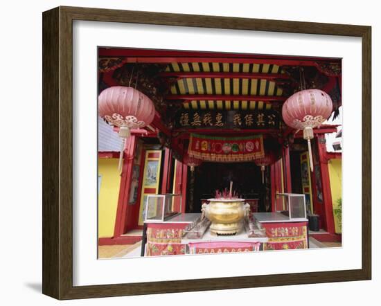 Interior of Chinese Temple in Sibu, a Port on the Rajang River in Sarawak, Malaysia, Southeast Asia-Robert Francis-Framed Photographic Print