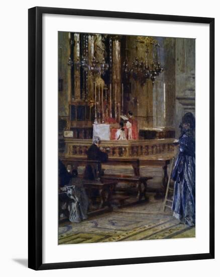 Interior of Church of Santa Maria Presso San Celso-Filippo Carcano-Framed Art Print