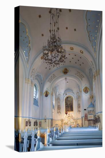 Interior of Church of St. Elizabeth (Blue Church), Bratislava, Slovakia, Europe-Ian Trower-Stretched Canvas