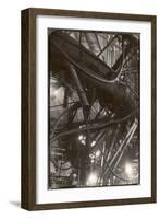 Interior of Corning Glass Plant Reveal a Maze of Pipes, Ducts and Platforms Surrounding Furnaces-Margaret Bourke-White-Framed Photographic Print