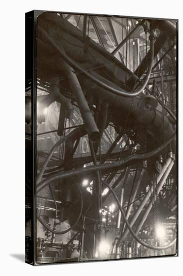 Interior of Corning Glass Plant Reveal a Maze of Pipes, Ducts and Platforms Surrounding Furnaces-Margaret Bourke-White-Stretched Canvas