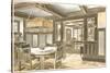 Interior of Craftsman House-null-Stretched Canvas