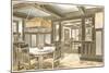 Interior of Craftsman House-null-Mounted Art Print